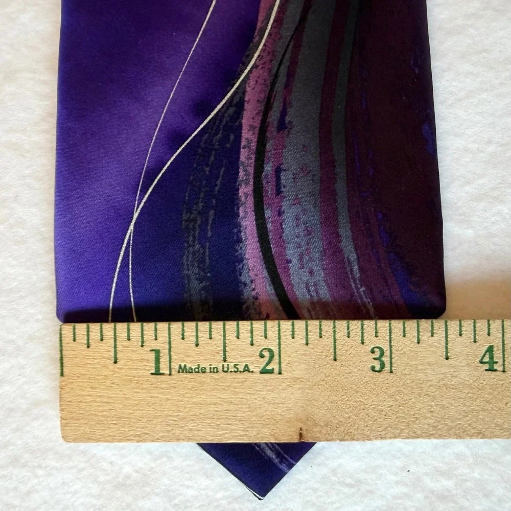 J Garcia‎ Hieroglyphics Men's Necktie Purple Black Silk Limited Edition Desiger
